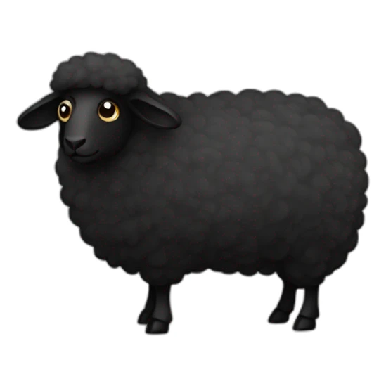 black furred sheep iphone style sticker
