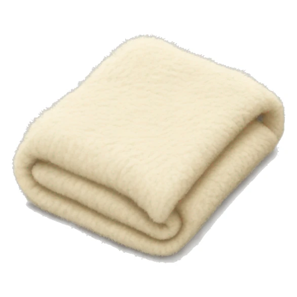 Folded fuzzy cream blanket sticker