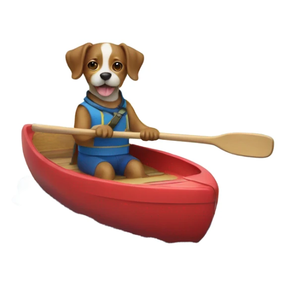 Dog on a paddle boat sticker
