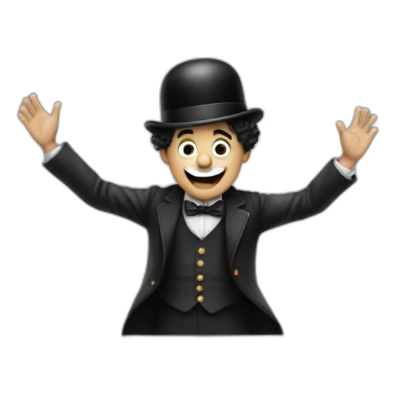 Charlie Chaplin with hands up sticker