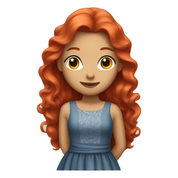 Red haired girl in dress sticker