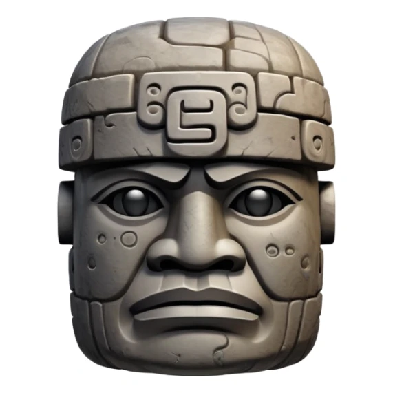 Olmec stone head, ancient Mesoamerican civilization sticker
