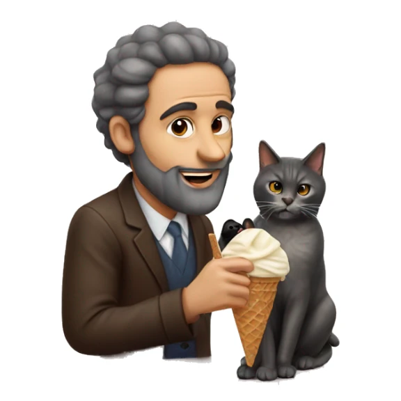 jews with cat eating ice cream sticker