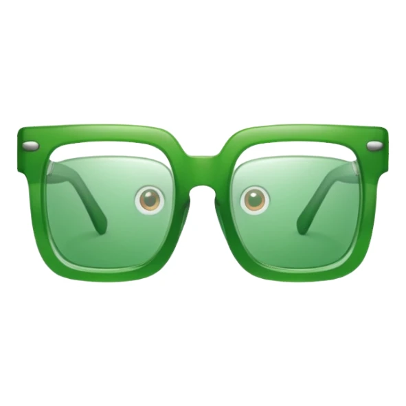 Green Square Spects, transparent glass. only spects. sticker