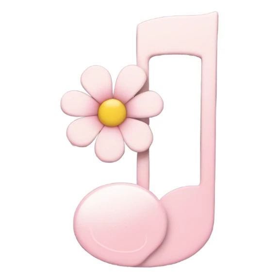 Pale pink music note with pale pink flower  sticker