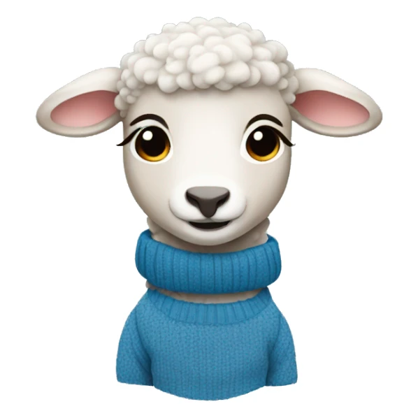 lamb wearing a blue sweater  sticker