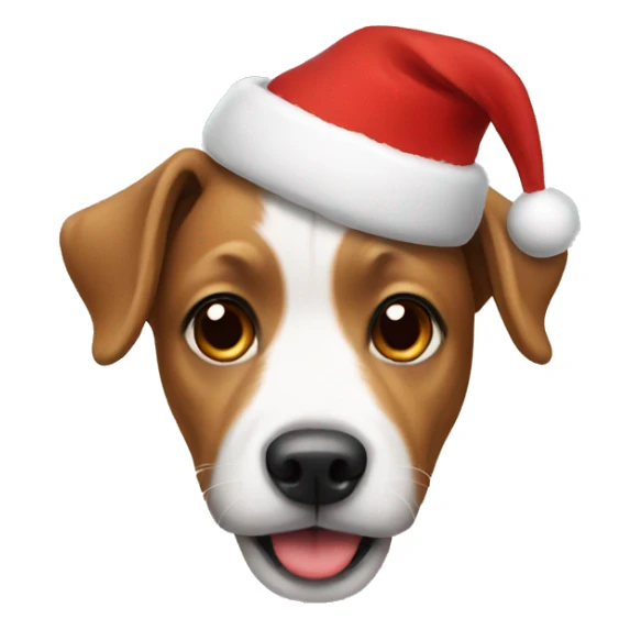 dog wearing christmas hat sticker