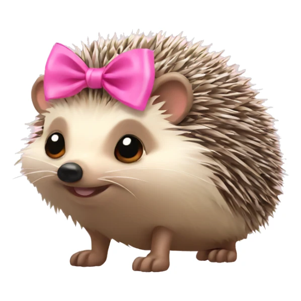 hedgehog with a pink bow sticker