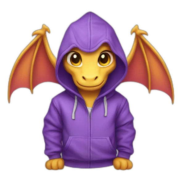 Young purple dragon wearing hoodie sticker