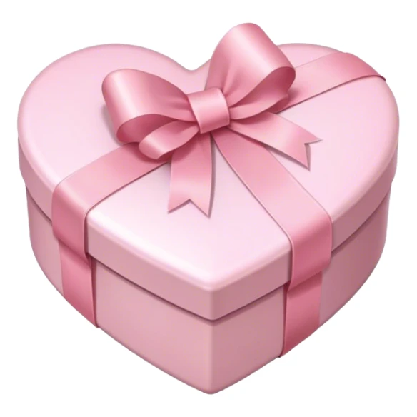 Heart shaped box with ribbon light pink sticker