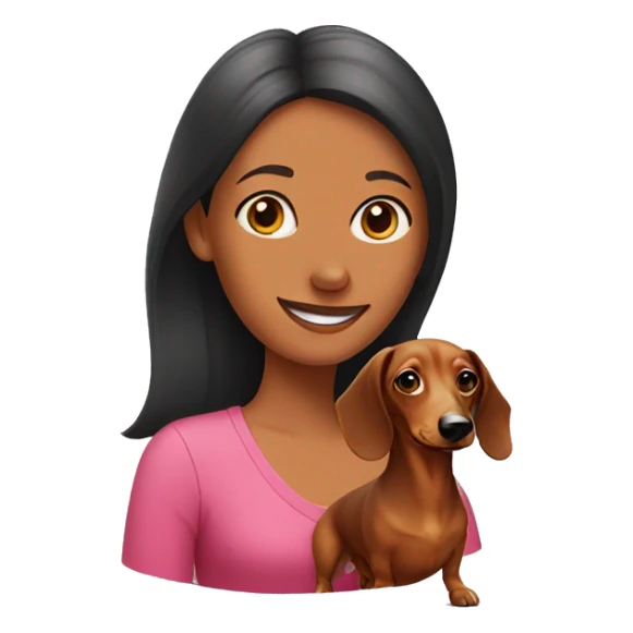 dachshund and woman sticker
