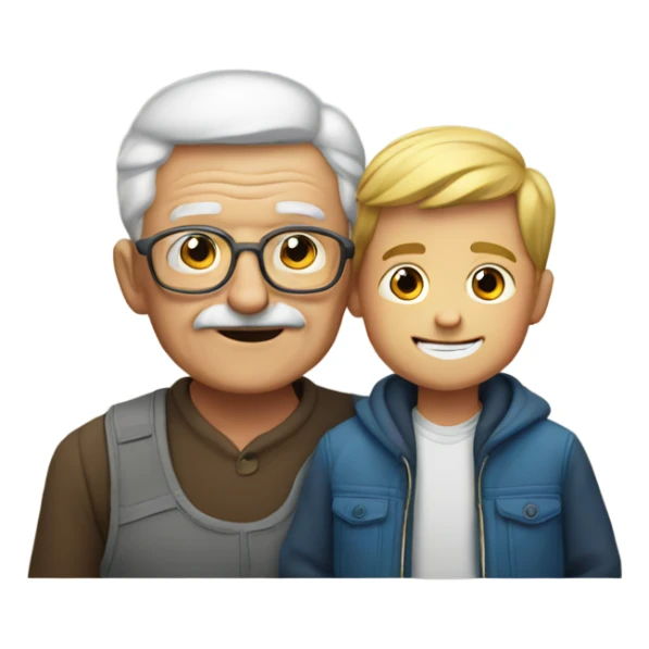 A grandfather with his boy sticker
