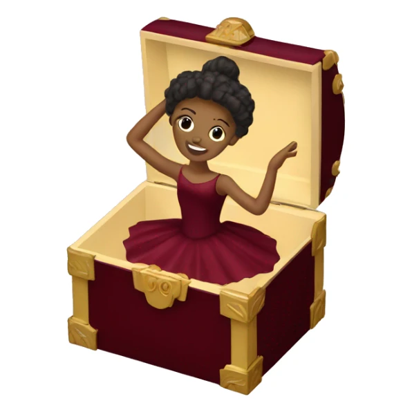 burgundy music box with ballerina sticker