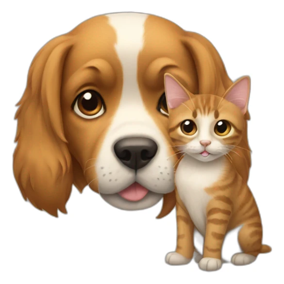 half of dog and cat sticker