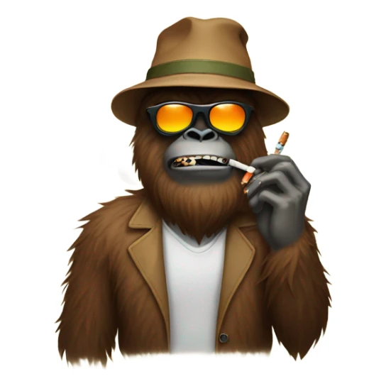 Bigfoot smoking with sunglasses sticker