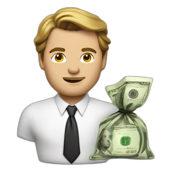 Leonardo di caprio with money bag sticker