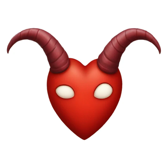 Red heart with red horns no face sticker
