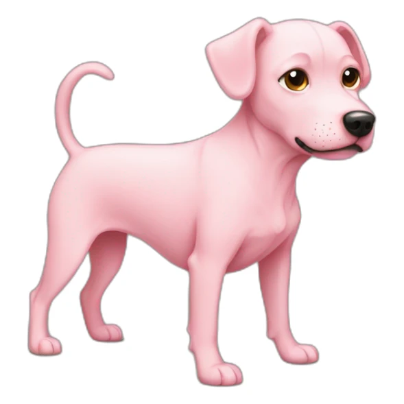 No hair pink dog sticker
