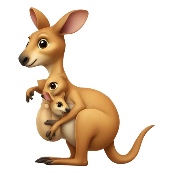kangaroo with a baby in its pouch sticker