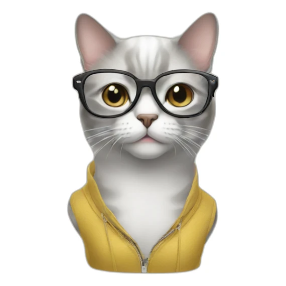 Cat in fashion glasses sticker