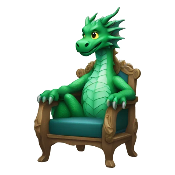 dragon assis sur une chaise avec des écouteurs sticker