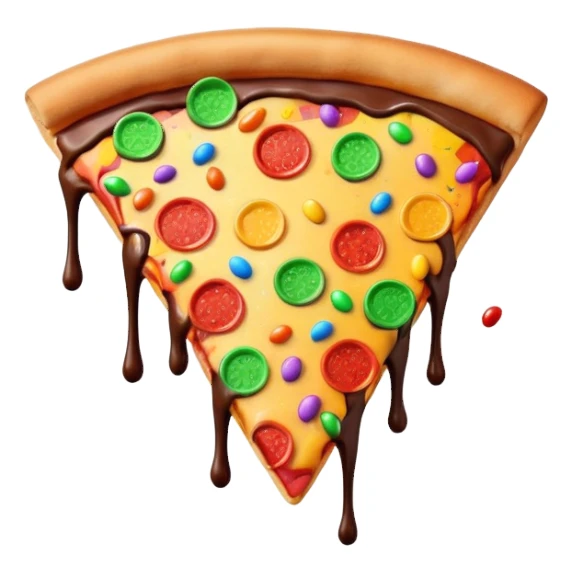 Pizza with chocolate and rainbow sprinkles sticker