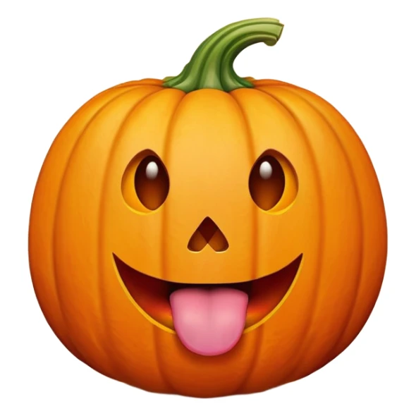 pumpkin with tongue out sticker