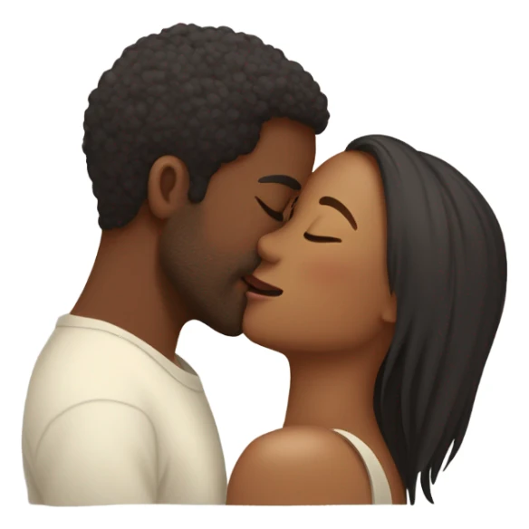 Romance between woman & man kissing  sticker