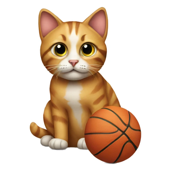 A cat with a basketball  sticker