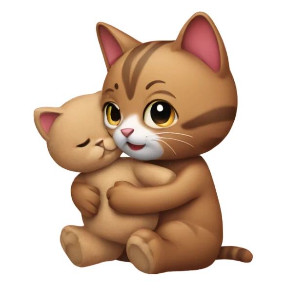 Cat holding his teddy bear  sticker