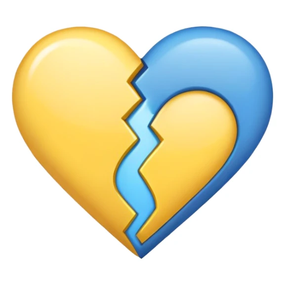 heart half yellow half blue sticker