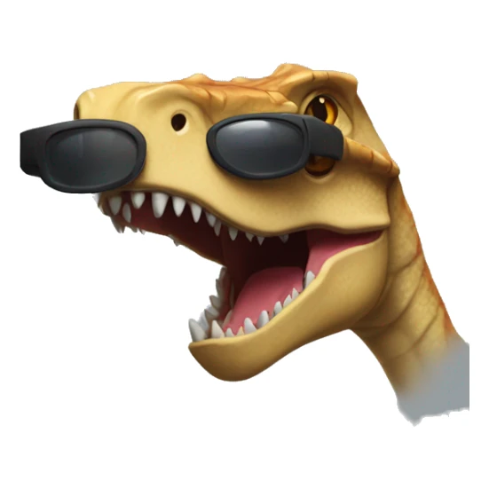 jurassic park raptor smiling with pixel sunglasses sticker