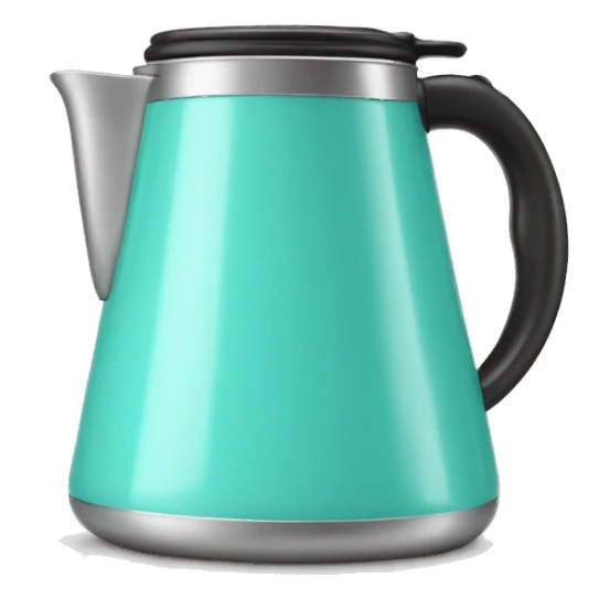 Realistic isolated tiffany blue camping coffee pot sticker