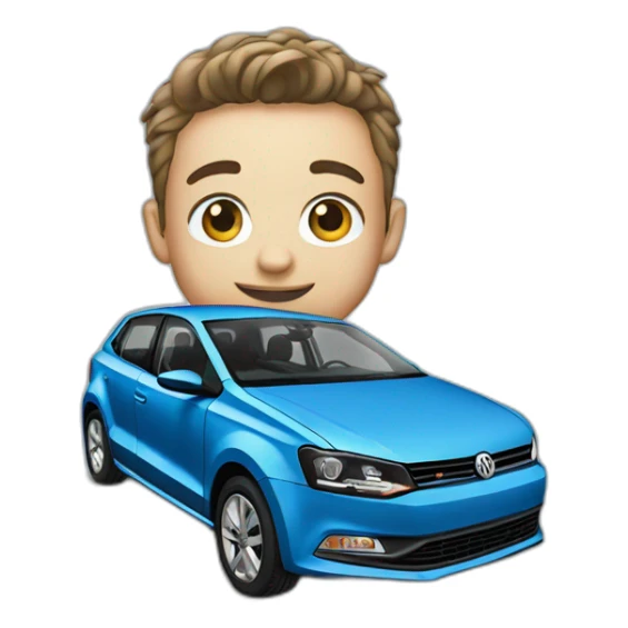 blue volkswagen polo sticker