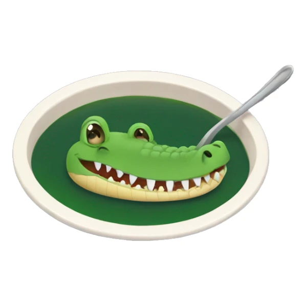 Crocodile swimming in soup sticker