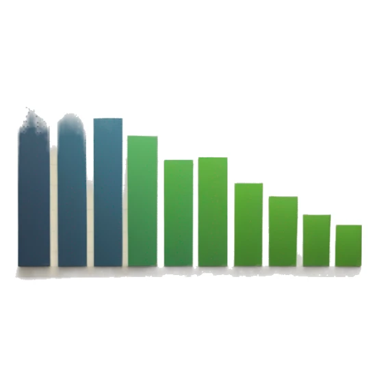 a paper with a bar chart and an upward trend sticker