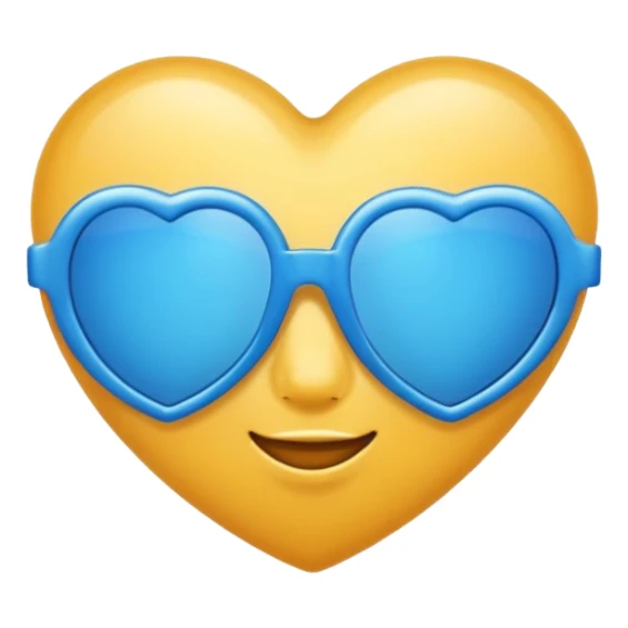 blue heart wearing sunglasses sticker