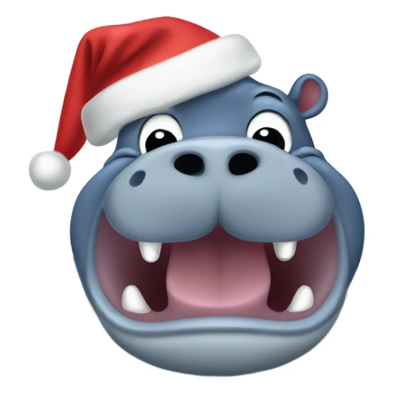 Christmas hippopotamus sticker