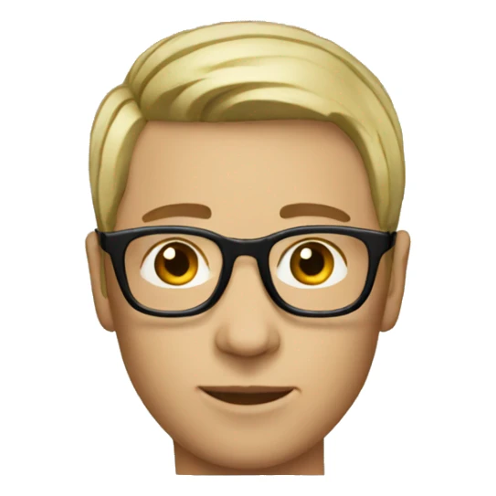 short hair shaved man glasses sticker