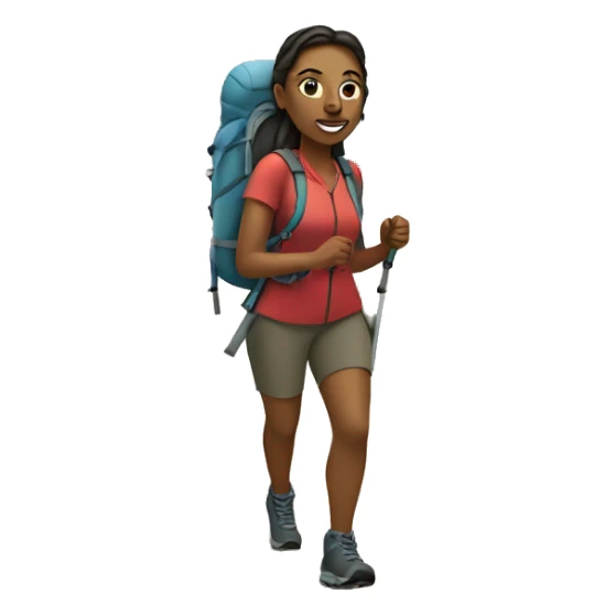 woman hiking on trail sticker