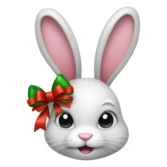 Christmas bunny with a bow  sticker