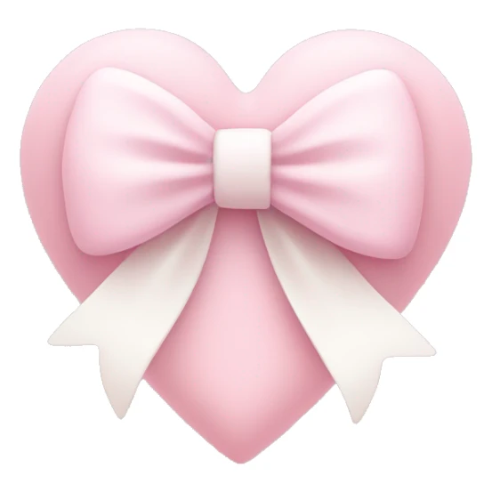 Pastel pink heart with white bow sticker