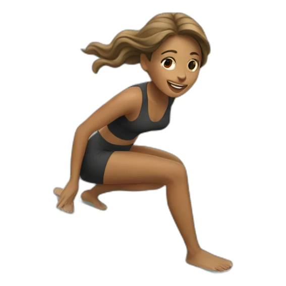 a woman surfing sticker