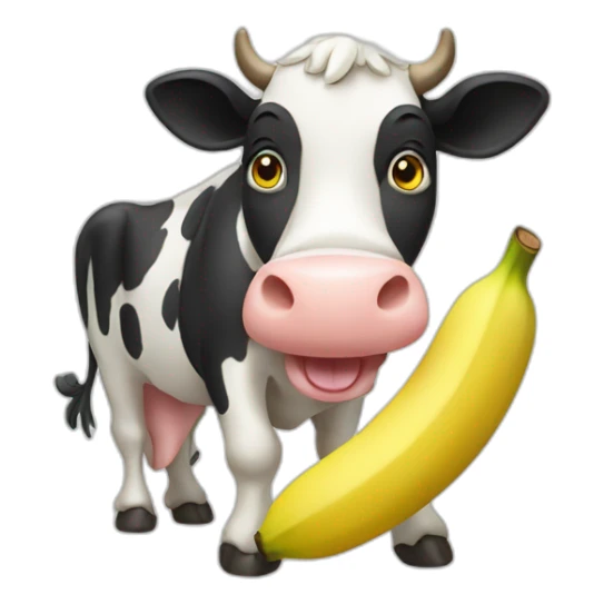cow eating banana  sticker
