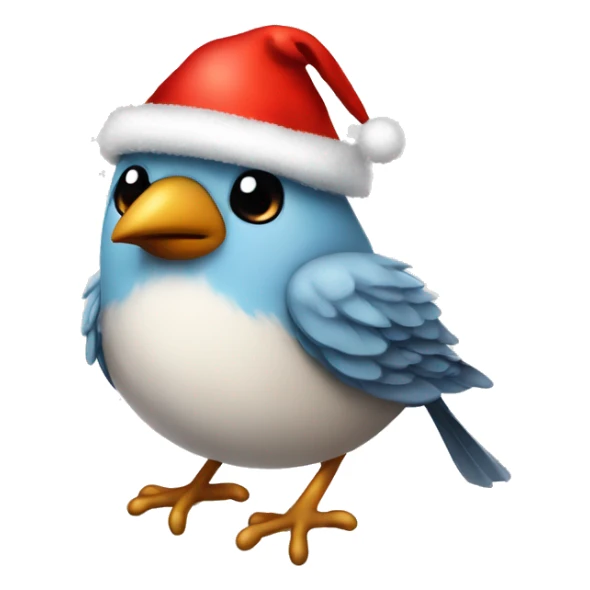 little bedazzled cute Bird wearing a Santa hat  sticker