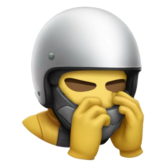 motorcycle helmet with hand facepalm covering face sticker