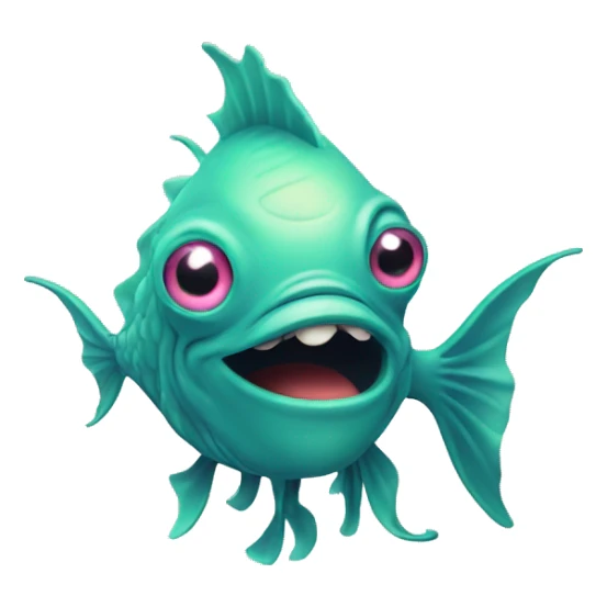 Alien Fish giving a Thumbs Up with a tentacle fin sticker