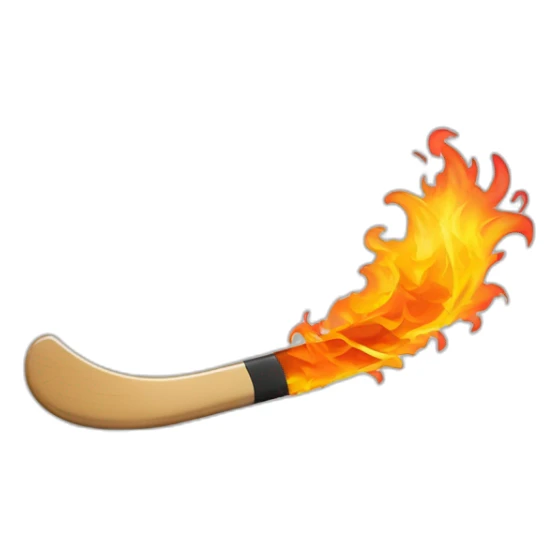 hockey stick on fire sticker