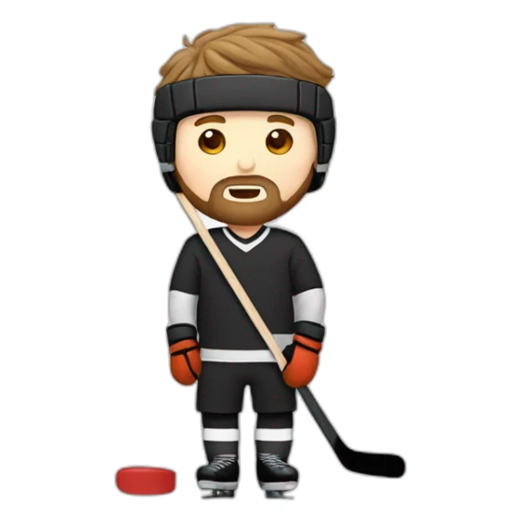 average white guy with a beard attempts to play hockey sticker