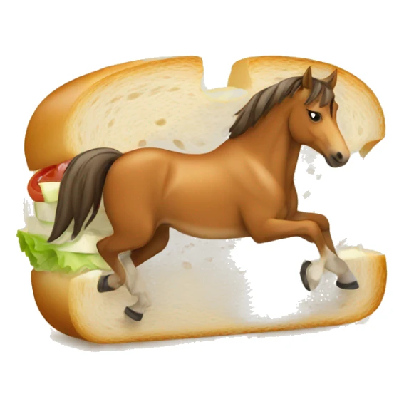 horse on sandwich  sticker